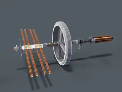 Sci-fi space ship Low-poly 3D model