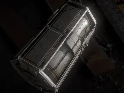 Futuristic Backup Generator Old And Dirty Version Low-poly 3D model