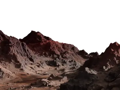 Surface topography of an alien planet 3D model