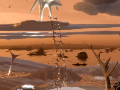 Blobby Heaven Environment y2k bloom cyber abstract chrometype   3D model