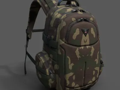 Backpack human military combat soldier armor Generic  Low-poly 3D model