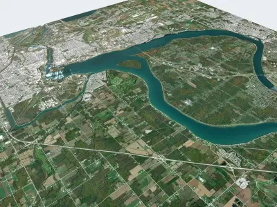 Niagara Falls landscape 3D model