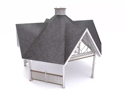 Park Pavilion Shelter Low-poly 3D model