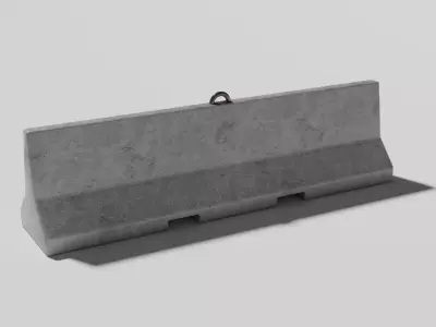 Concrete Barrier Type 1 Low-poly 3D model