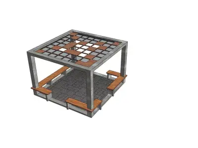 outdoor pavilion for roof for residential house 3D model