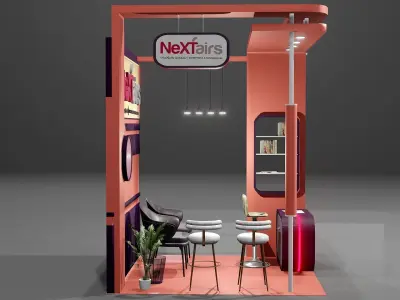 Nexfairs Booth Design Free 3D Model Project File Blender Free low-poly 3D model