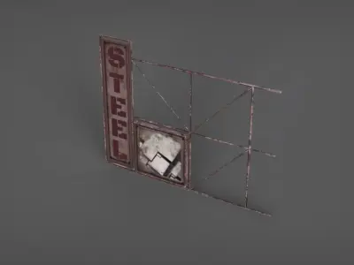 Signboard Big Free low-poly 3D model