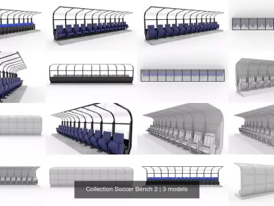Collection Soccer Bench 2 3D Model Pack