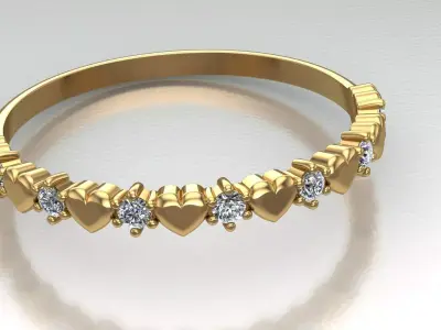 Women is heart shaped ring 3D print model