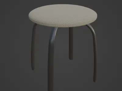 Steel Stool F 01 3D model