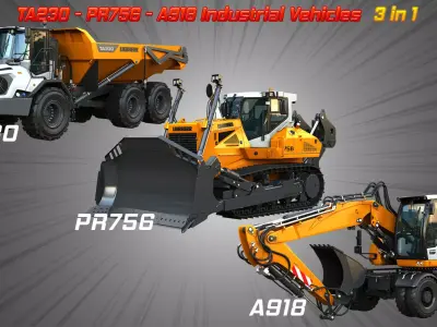 TA230 - PR756 - A918 Industrial Vehicles 3 in 1 3D Model Pack