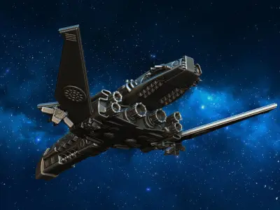 Spaceship flying in space 3D print model