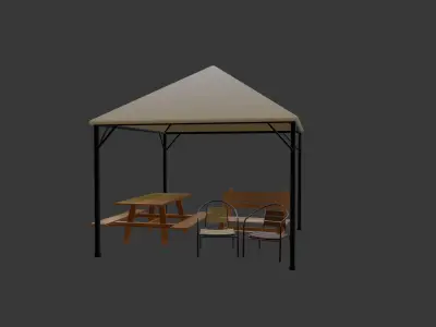 OUTDOOR FURNITURE PACK Low-poly 3D model
