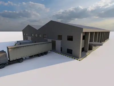 Warehouse-Warehouse Building 3D model 15