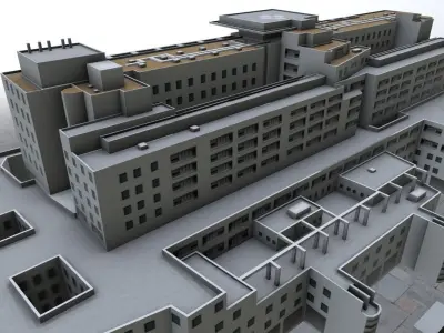 Nice Centre Hospitaler Low-poly 3D model