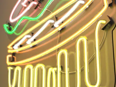 Burger 2 - Neon Sign 3D model