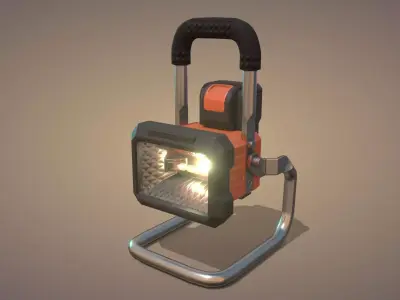 Construction Spotlight Low-poly 3D model