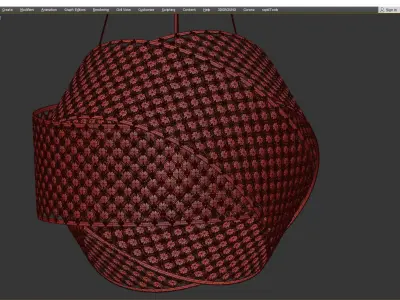 Miami Beach 3 Ring Crystal Chandelier Low-poly 3D model