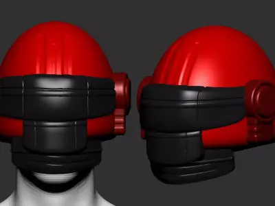 helmet high poly sculpt 3d printable 3D model 20
