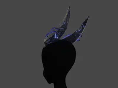 Infected horns Low-poly 3D model