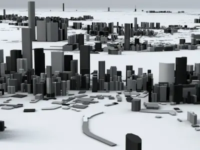 Hong Kong 18 Districts Streets and Buildings 3D model