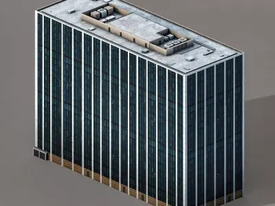 Philip Burton Federal Building Low-poly 3D model