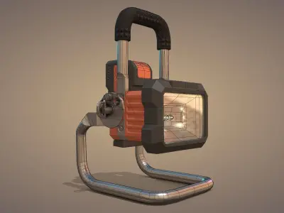 Construction Spotlight Low-poly 3D model