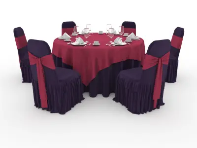 Collection Banquet Table and Chair 19 3D Model Pack