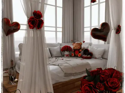 Valentines Nook Blender Scene - DAY 3D model