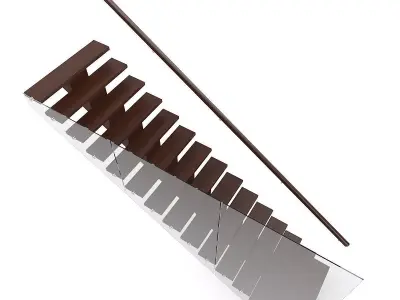 Wooden Stairs 4 3D model