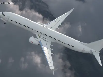  Boeing 737-900 with Cabin and Doors Rigged for Cinema 4D 