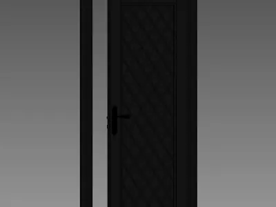 OrgaDoor two wooden doors with metal handles 3D model