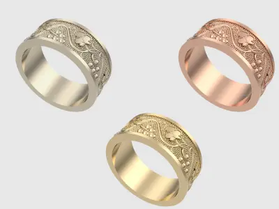 Charming Filigree Band Ring JDBCo 3D print model purchase