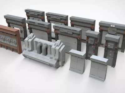 sci-fi Architecture kitbash 20 3D model