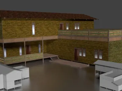 Rumah Kayu Panggung Tingkat 011-020 FBX 3D model