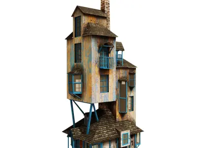 Ron Weasleys house PBR texture Low-poly 3D model