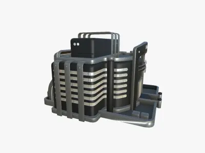SciFi Bank A07 Black - Sci Fi Exterior Design Low-poly 3D model