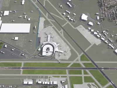 Birmingham-Shuttlesworth Airport - BHM Low-poly 3D model