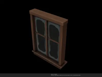 Stylized Medieval Window - AI Low-poly 3D model