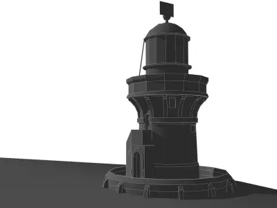Sugarloaf Point Lighthouse Low Poly 3D model