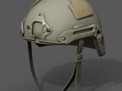 Helmet military combat fantasy scifi  Low-poly 3D model