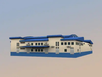 WBKK Police station Kota Kinabalu  Low-poly 3D model