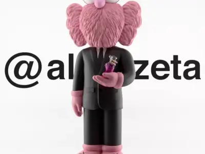 Kaws BBF Christian Dior Miss Dior Bobby Dog Perfume Textured 3D model