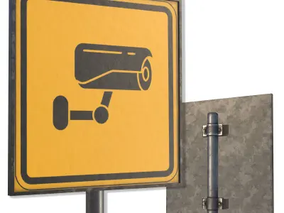 Street sign-set 01 Low-poly 3D model