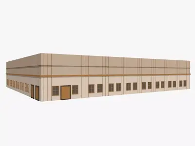 Industrial Warehouse Low-poly 3D model get