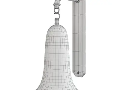 Pair of 1920s Glass Bell Wall Sconces Low-poly 3D model