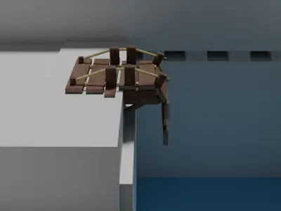 Port Bridge stylized - Puente roto estilizado Low-poly 3D model