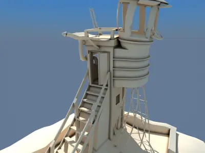 Cartoon house Low-poly 3D model