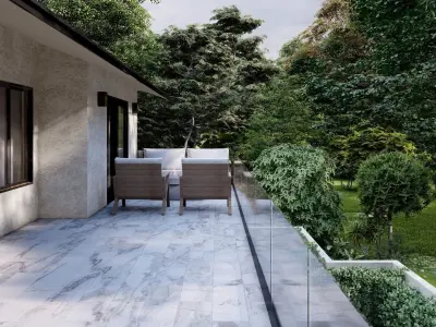 3D Exterior Scene 3D model design garden and landscape 3D 3D model