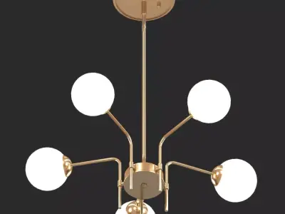 MOTINI 5-Light Sputnik Chandelier 3D model